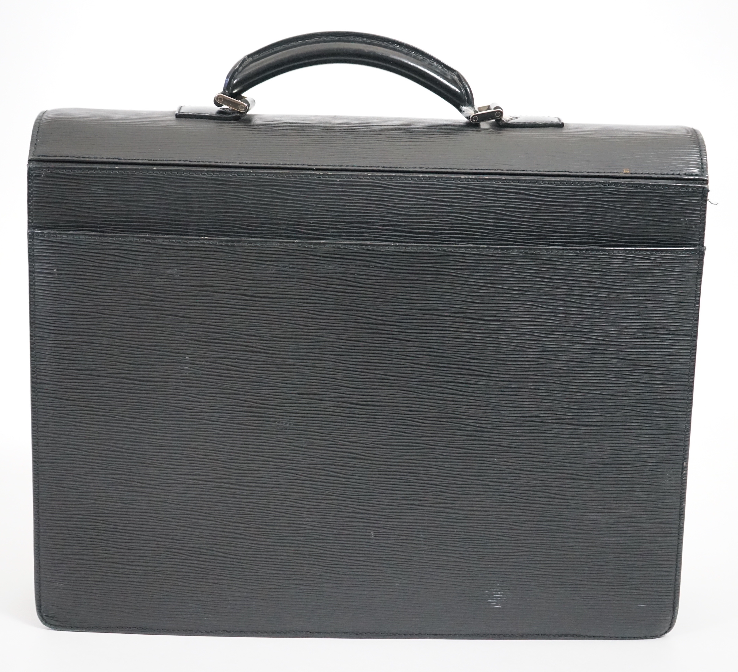 A Louis Vuitton Robusto briefcase in black taiga leather, width 41.5cm, height 33cm, depth 8cm